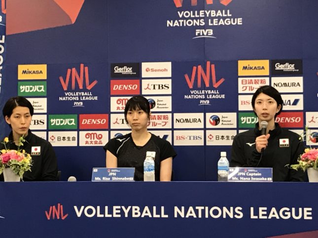 ネーションズリーグ女子　ベルギー戦コメント　中田久美監督「戸江が最後まで頑張ってくれてよかった」　新鍋理沙「ブロックが１枚になったら確実に点数につなげたい」