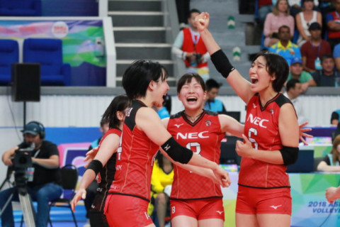 NEC、カザフスタンのアルタイVCにストレートで勝利し、決勝進出　2018アジアクラブ女子選手権 サムネイル