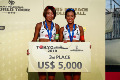 石井美樹/村上めぐみ組が３位に　ビーチバレーボールワールドツアー2018 3-star 東京大会 サムネイル