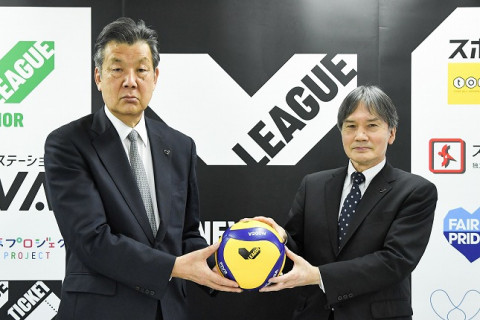 嶋岡健治現会長「ホームゲームを増やし、少しずつ成果が出ている」、國分裕之新会長「多様性を認めつつ、各チームが同じ方向を目指すリーグに」　Vリーグ機構会見コメント サムネイル