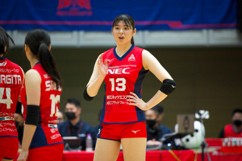 NEC・山田二千華「ブロックにオフェンス力をプラスして、チームの力になりたい」、姫路・宮部藍梨「ミドルとして、新しいこともできるようになってきた」　V1女子会見 サムネイル