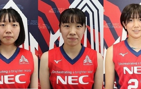NEC　中川つかさ（東海大）、大工園彩夏（鹿屋体大）、原嶋睦夢（熊本信愛女学院高）の内定を発表　V1女子 サムネイル