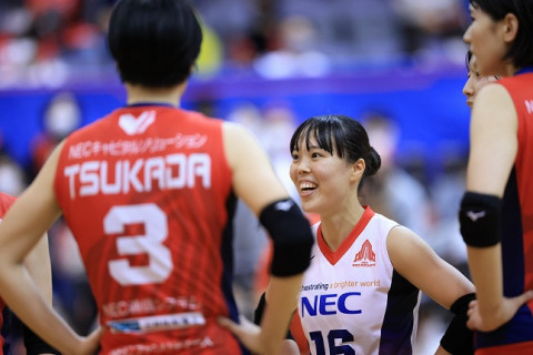 NEC・小島満菜美「地元でのホームゲームは新たな良さを感じた」、デンソー・松井珠己「苦しい場面でも精度にこだわっていかなければならない」　V1女子会見 サムネイル