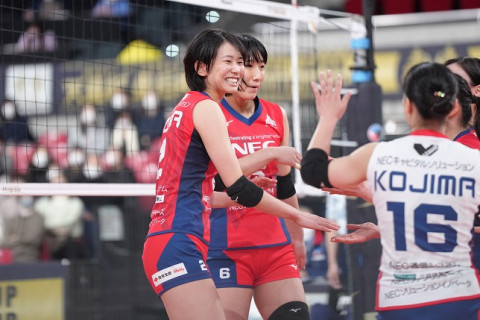 NEC・古賀紗理那「ワクワクした気持ちで戦えた」、久光・石井優希「失点は最低限なくさないといけない」　皇后杯準決勝会見コメント サムネイル