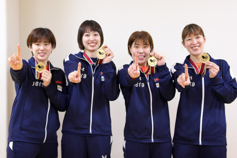 Ⅴ2優勝のアランマーレ・北原勉監督「フルセットならうちが勝つ。優勝は1年目から関わってくれた人たちの集大成」、菅原里奈「気持ちで負けない。入替戦は得意のブロックで得点を」　 サムネイル