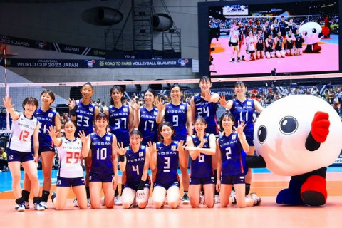 女子日本代表、ベルギーを下し、失セット0を維持して無傷の5連勝。古賀紗理那主将19得点、井上愛里沙16得点　パリ五輪予選／W杯 サムネイル