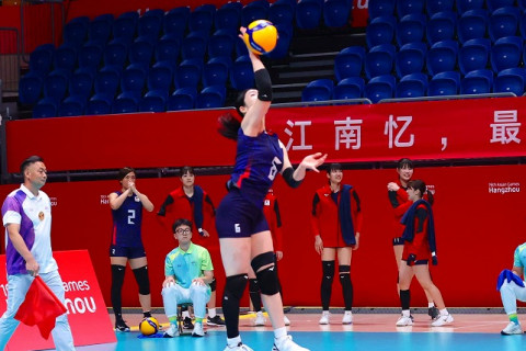吉原ジャパンがアフガニスタンを3-0で下し、2勝目。第2セットは相手を0点に抑える　アジア競技大会 サムネイル