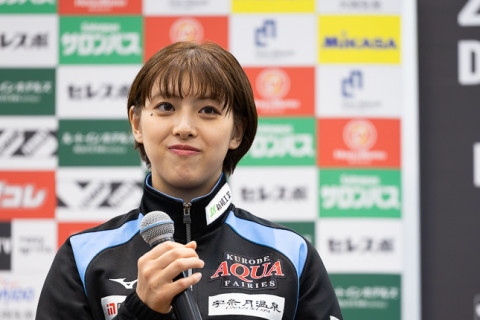 KUROBE・佐藤彩乃主将「リーグに照準を合わせて準備してきました。戦いながらも成長していきたい」　V1女子会見 サムネイル