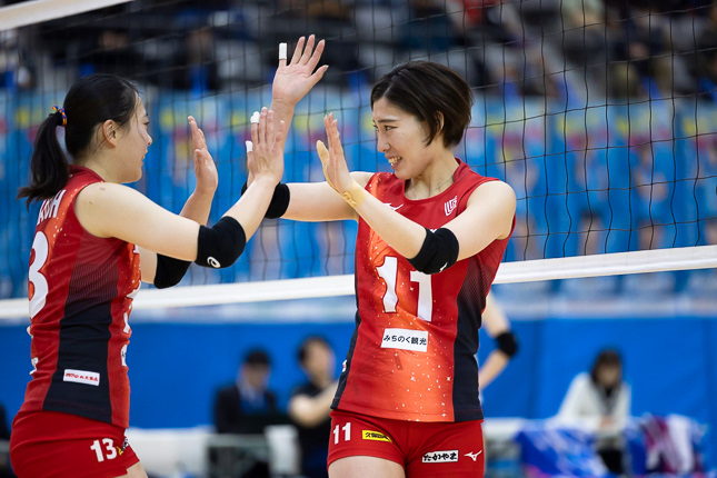 仙台が千葉に競り勝つ。浜松が年明け以降負けなしの５連勝。GSS東京はV1から移籍の付欣田、上沢沙織、東海大2年の光広のぞみが奮闘するも今季初勝利ならず　V2女子
