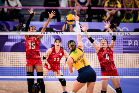 女子日本代表、ブラジルにストレートで敗れ、2連敗　パリ五輪 サムネイル