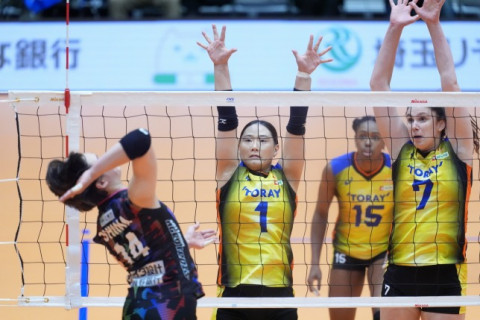 東レ滋賀がアウェーで埼玉上尾にフルセット勝利。大阪MVはホームでA山形に3-0で勝ち、首位をキープ　SV女子 サムネイル