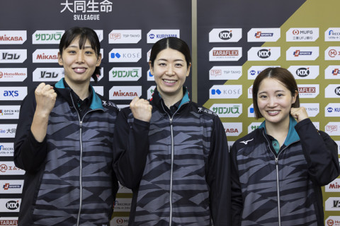 大阪マーヴェラス・田中瑞稀主将、志摩美古都、西崎愛菜「開幕より良いゲームができている、対応力と精度を詰めていきたい」　SV女子 サムネイル